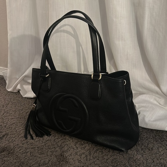 AUTHENTIC GUCCI LEATHER TOTE BAG - Picture 2 of 11